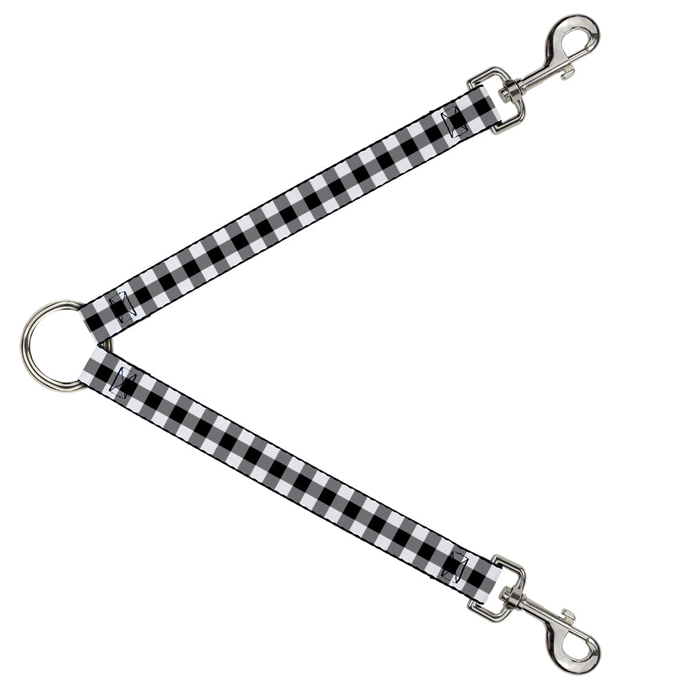 Dog Leash Splitter - Buffalo Plaid Black/White Dog Leash Splitters Buckle-Down   