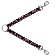 Dog Leash Splitter - Butterfly Garden Black/Pink Dog Leash Splitters Buckle-Down   