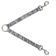Dog Leash Splitter - Bandana/Skulls White/Black Dog Leash Splitters Buckle-Down   