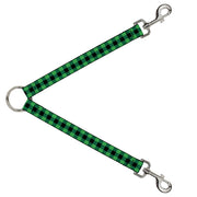 Dog Leash Splitter - Buffalo Plaid Black/Neon Green Dog Leash Splitters Buckle-Down   