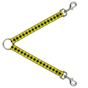 Dog Leash Splitter - Buffalo Plaid Black/Neon Yellow Dog Leash Splitters Buckle-Down   