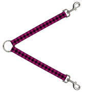Dog Leash Splitter - Buffalo Plaid Black/Fuchsia Dog Leash Splitters Buckle-Down   