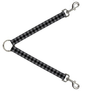 Dog Leash Splitter - Buffalo Plaid Black/Gray Dog Leash Splitters Buckle-Down   