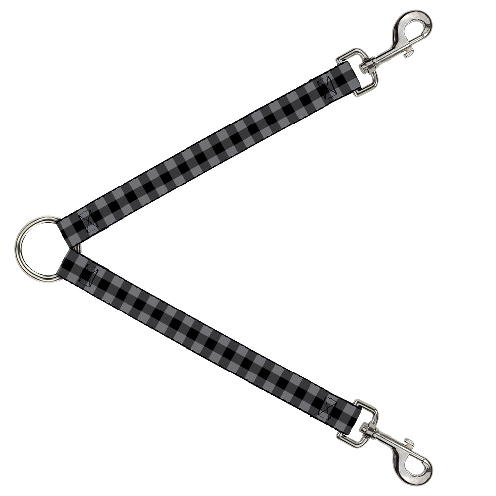 Dog Leash Splitter - Buffalo Plaid Black/Gray Dog Leash Splitters Buckle-Down   