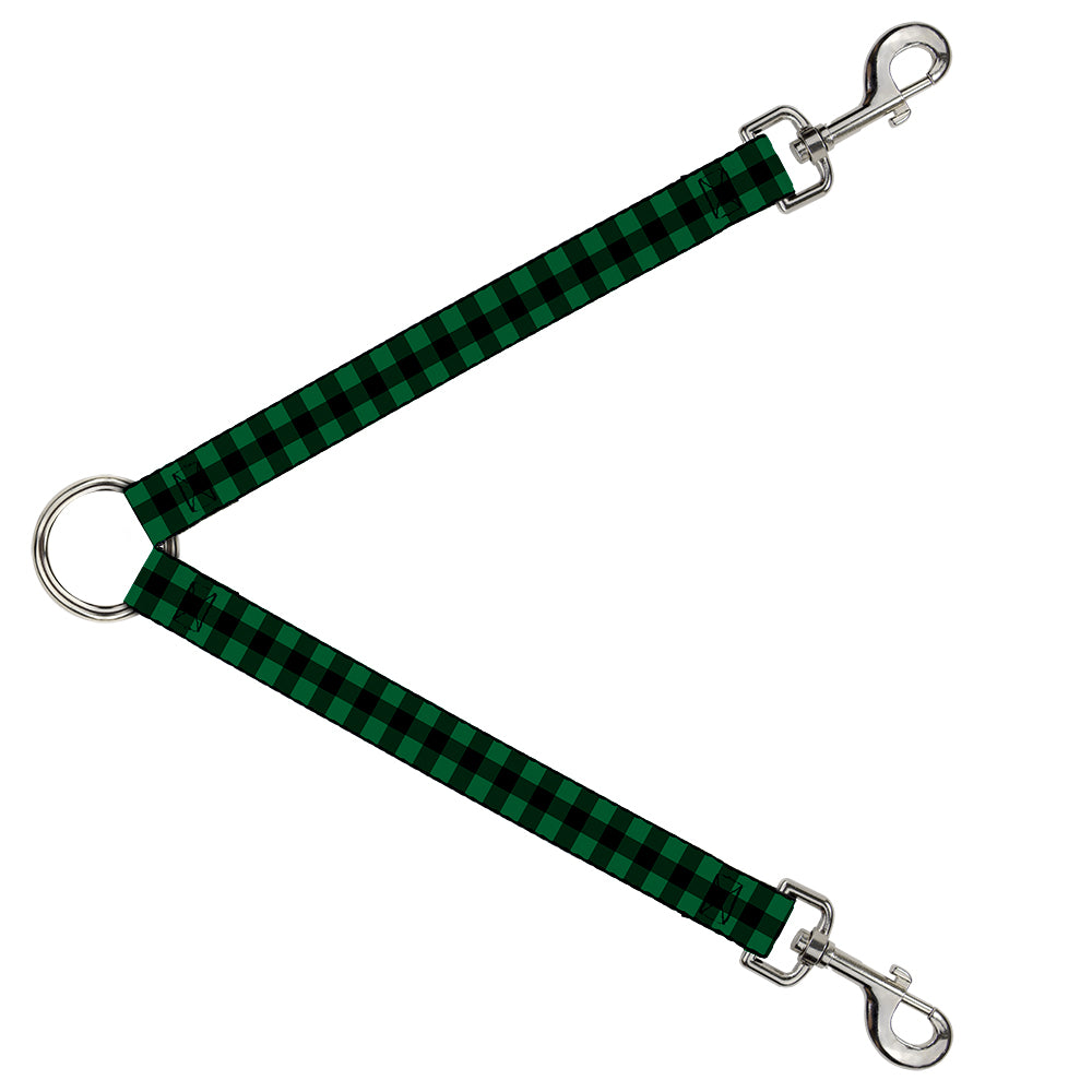 Dog Leash Splitter - Buffalo Plaid Black/Green Dog Leash Splitters Buckle-Down   