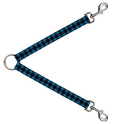 Dog Leash Splitter - Buffalo Plaid Black/Turquoise Dog Leash Splitters Buckle-Down   