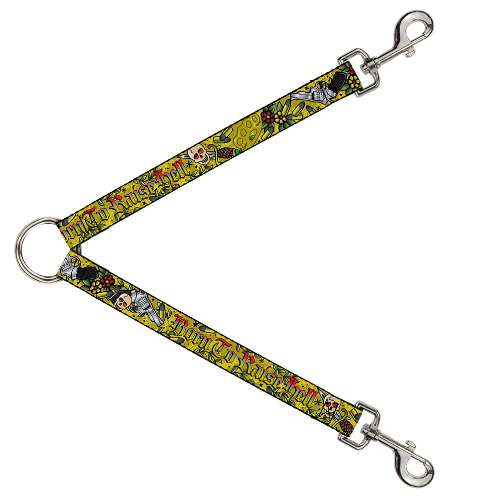 Dog Leash Splitter - Born to Raise Hell Yellow Dog Leash Splitters Buckle-Down   