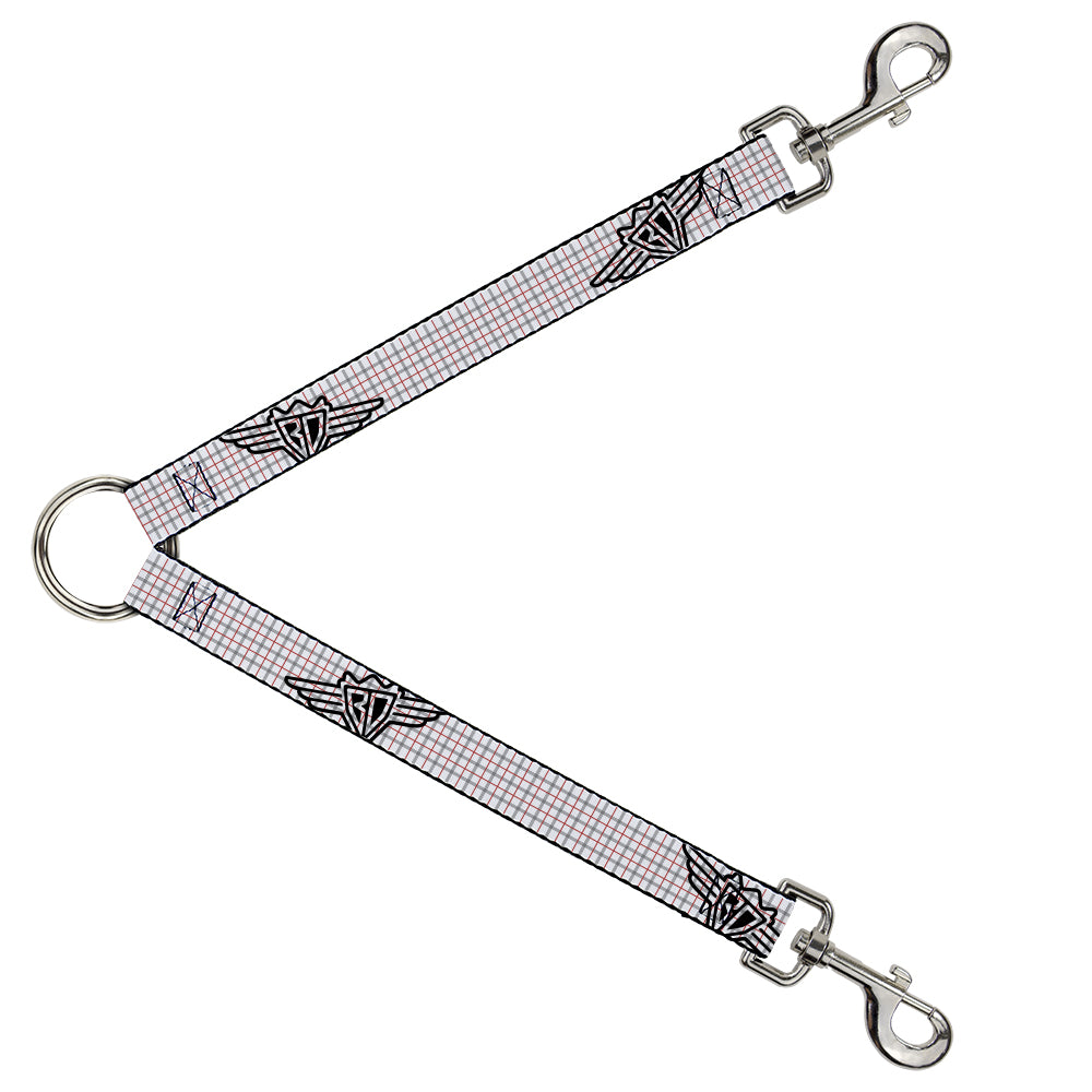 Dog Leash Splitter - BD Plaid White/Gray/Red Dog Leash Splitters Buckle-Down   