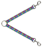 Dog Leash Splitter - Buffalo Plaid White/Multi Color Dog Leash Splitters Buckle-Down   