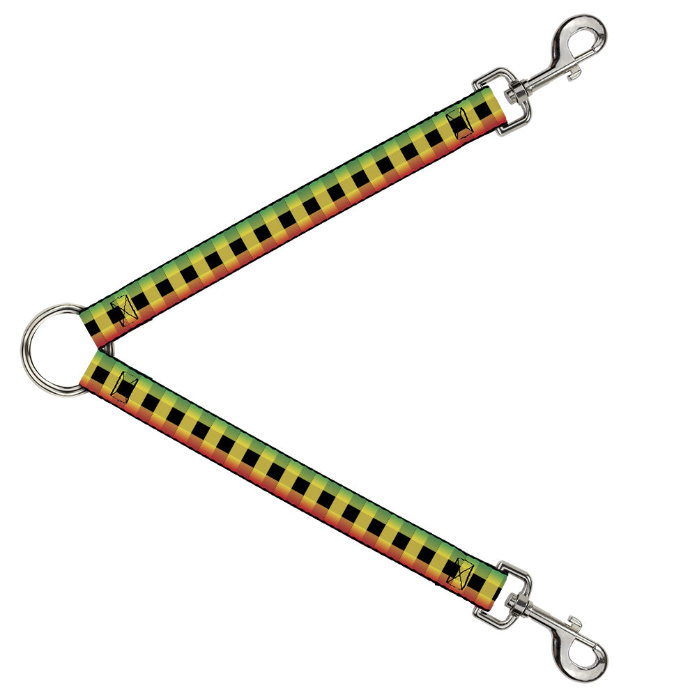 Dog Leash Splitter - Buffalo Plaid Rasta Dog Leash Splitters Buckle-Down   