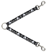 Dog Leash Splitter - BD Skulls w/Wings Black/White Dog Leash Splitters Buckle-Down   