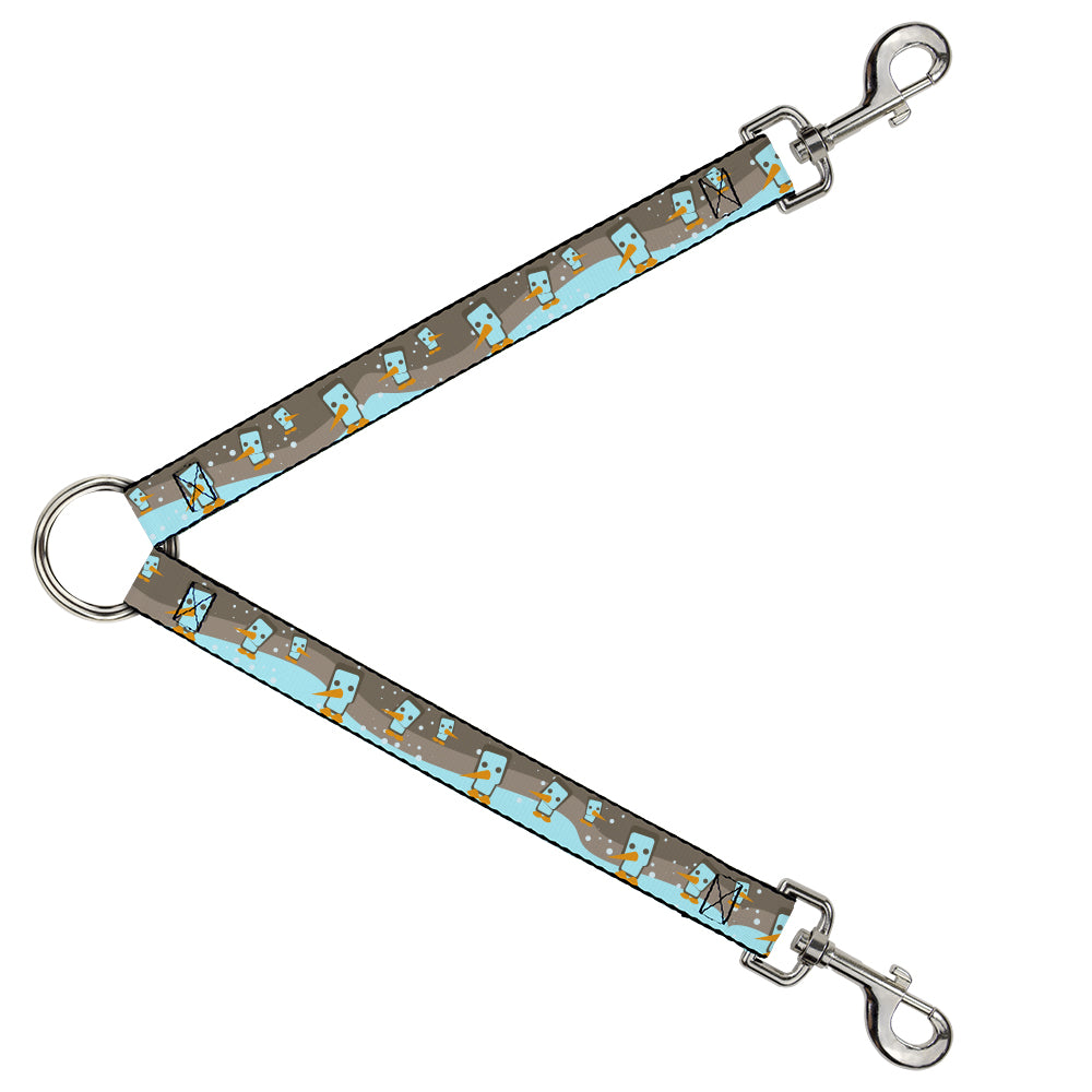 Dog Leash Splitter - Block Penguins Navy Dog Leash Splitters Buckle-Down   