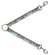 Dog Leash Splitter - Block Penguins Navy Dog Leash Splitters Buckle-Down   
