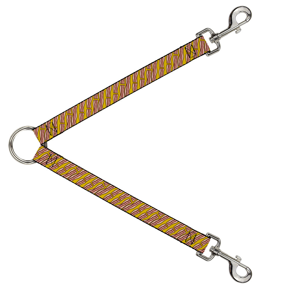 Dog Leash Splitter - Bacon Cartoon Yellow Dog Leash Splitters Buckle-Down   