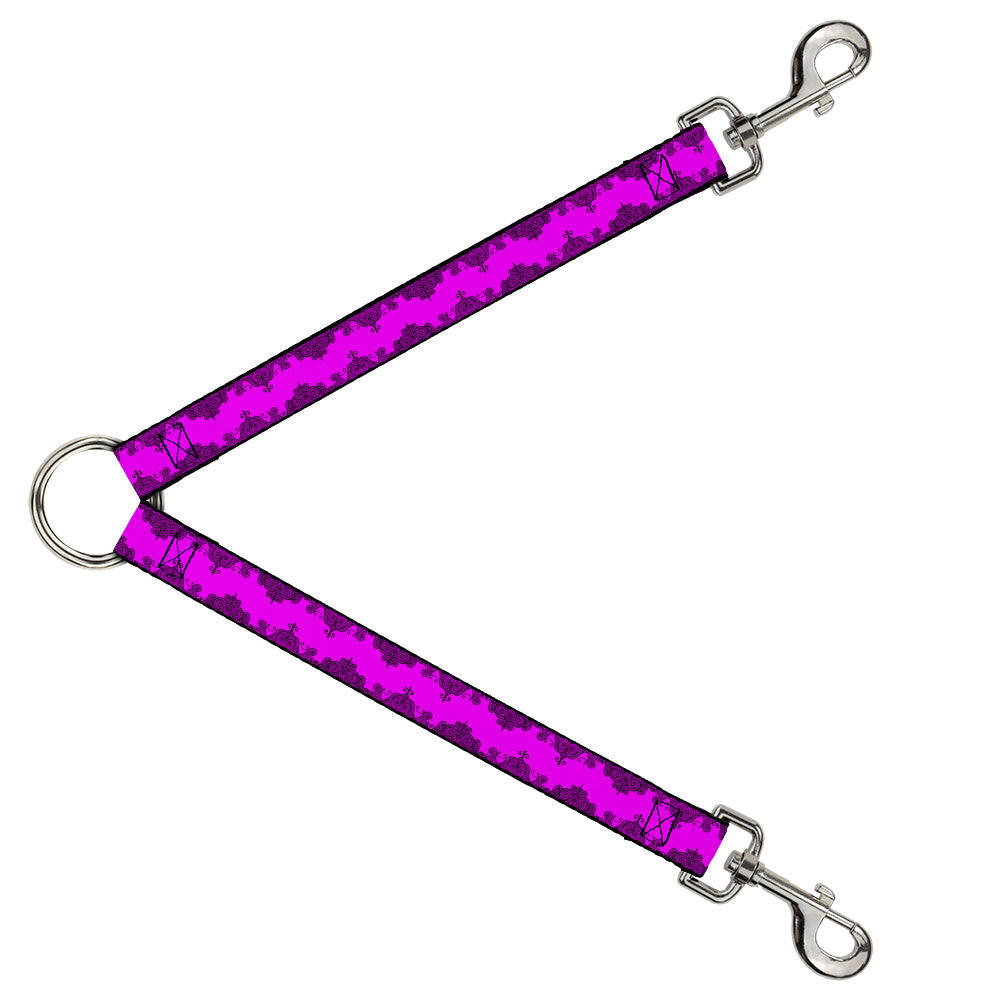 Dog Leash Splitter - Boudoir Wallpaper Fuchsia/Black Dog Leash Splitters Buckle-Down   