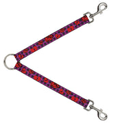 Dog Leash Splitter - Broken Hearts & Roses w/Fuchsia Plaid Dog Leash Splitters Buckle-Down   
