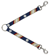 Dog Leash Splitter - Ball/Stripes Tan/Blue/Burgundy Dog Leash Splitters Buckle-Down   