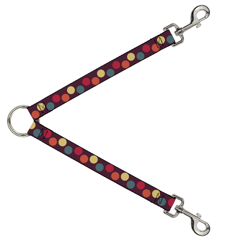 Dog Leash Splitter - Big Dots Purple/Multi Pastel Dog Leash Splitters Buckle-Down   