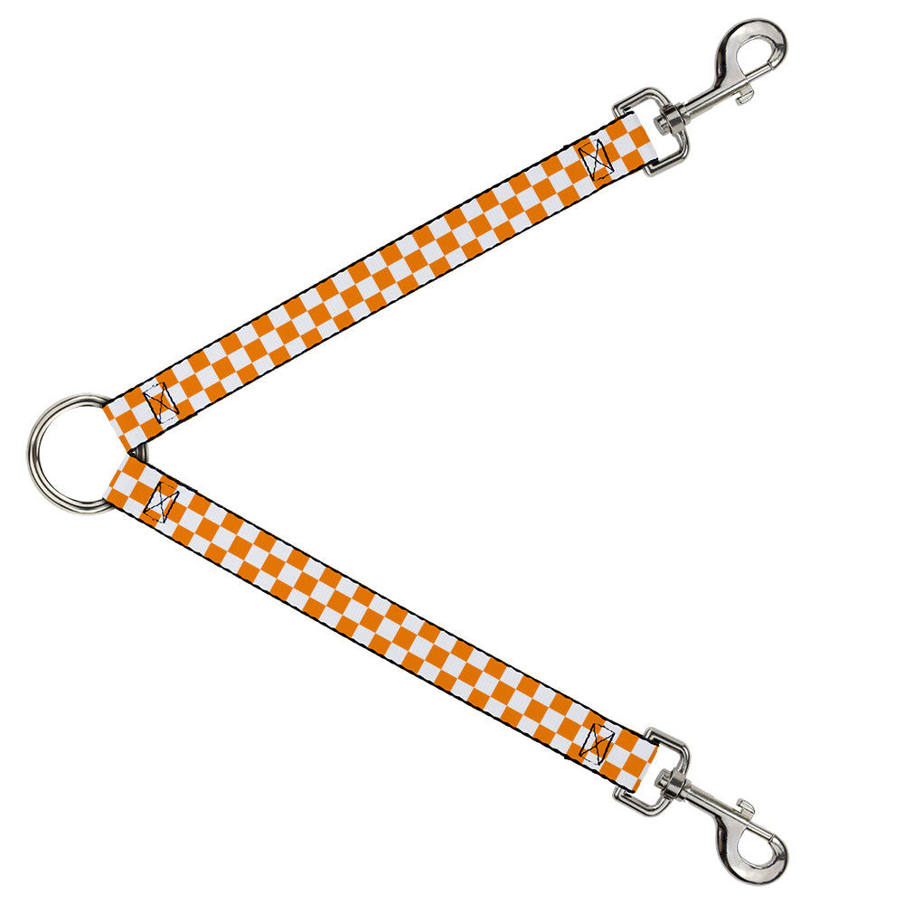 Dog Leash Splitter - Checker White/TN Orange Dog Leash Splitters Buckle-Down   