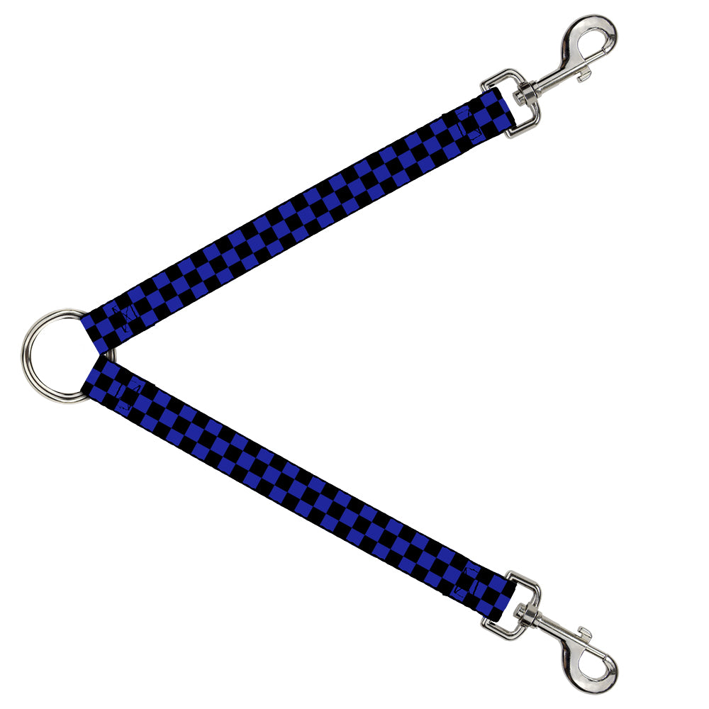 Dog Leash Splitter - Checker Black/Neon Blue Dog Leash Splitters Buckle-Down   