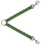 Dog Leash Splitter - Checker Black/Neon Green Dog Leash Splitters Buckle-Down   