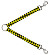 Dog Leash Splitter - Checker Black/Neon Yellow Dog Leash Splitters Buckle-Down   