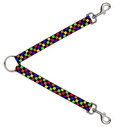 Dog Leash Splitter - Checker Black/Multi Neon Dog Leash Splitters Buckle-Down   