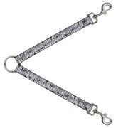 Dog Leash Splitter - Crosses Assorted Distressed White/Black Dog Leash Splitters Buckle-Down   