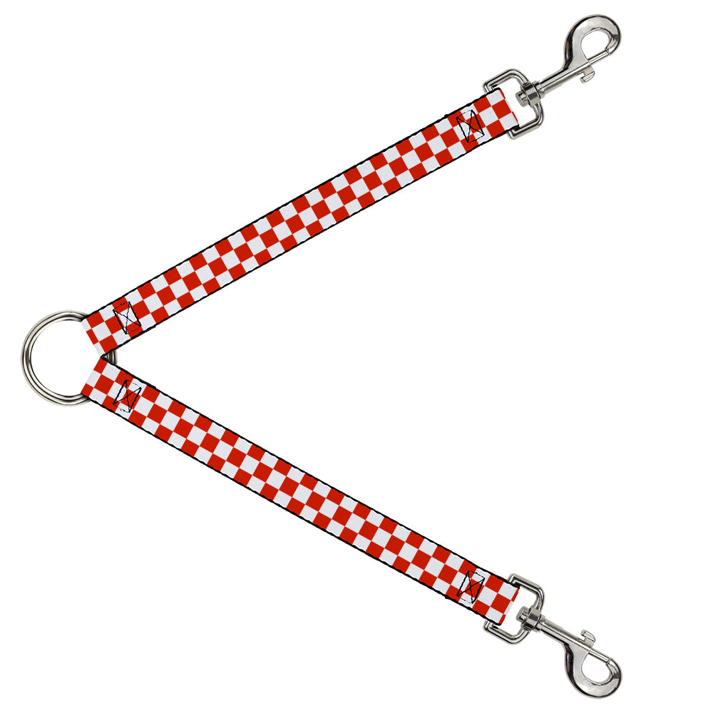 Dog Leash Splitter - Checker Red/White Dog Leash Splitters Buckle-Down   
