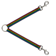 Dog Leash Splitter - Checker Black/Neon Rainbow Dog Leash Splitters Buckle-Down   