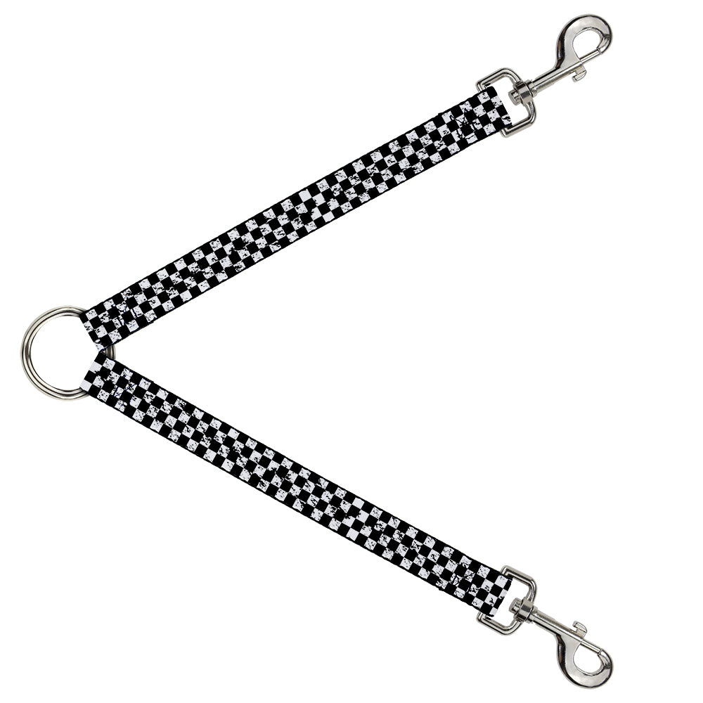 Dog Leash Splitter - Checker Weathered Black/White Dog Leash Splitters Buckle-Down   