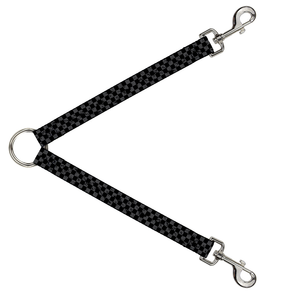 Dog Leash Splitter - Checker Weathered Black/Gray Dog Leash Splitters Buckle-Down   