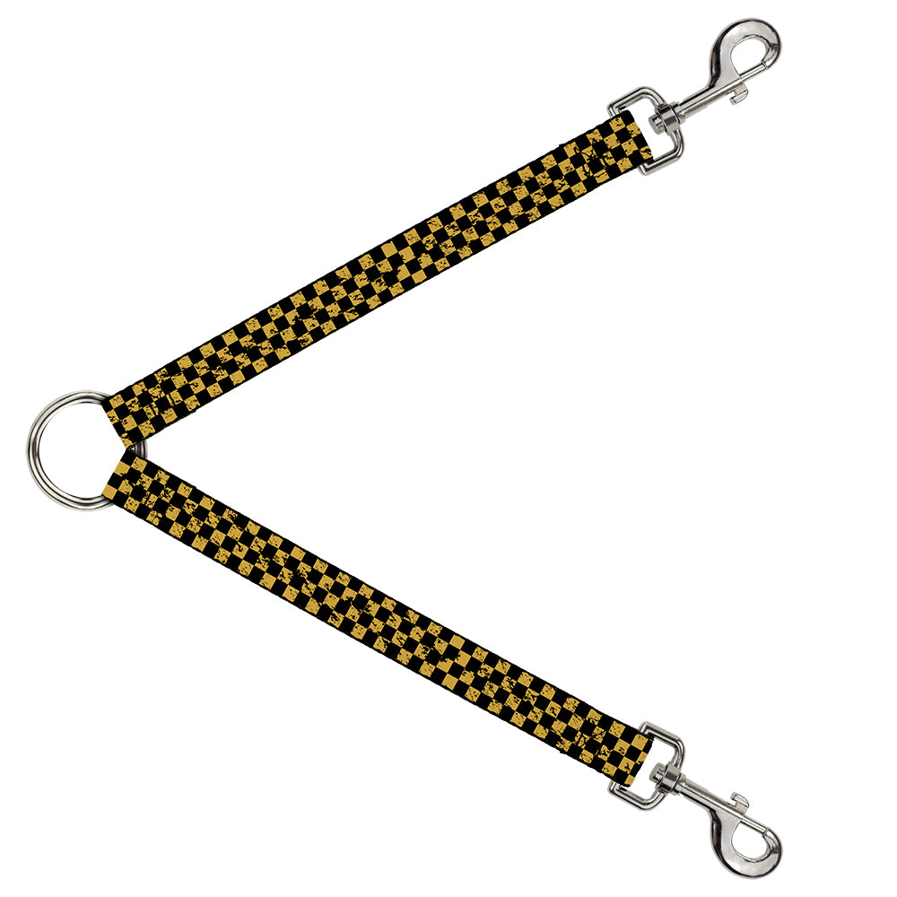 Dog Leash Splitter - Checker Weathered Black/Yellow Dog Leash Splitters Buckle-Down   