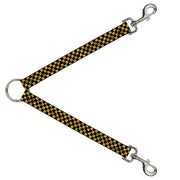 Dog Leash Splitter - Checker Weathered Black/Yellow Dog Leash Splitters Buckle-Down   