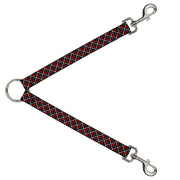 Dog Leash Splitter - Criss Cross Plaid Black/Gray/Red Dog Leash Splitters Buckle-Down   