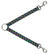 Dog Leash Splitter - Checker Black/Multi Pastel Dog Leash Splitters Buckle-Down   