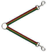 Dog Leash Splitter - Checker Black/Rasta Dog Leash Splitters Buckle-Down   