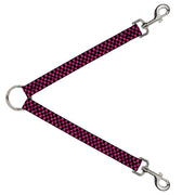 Dog Leash Splitter - Checker Weathered Black/Neon Pink Dog Leash Splitters Buckle-Down   
