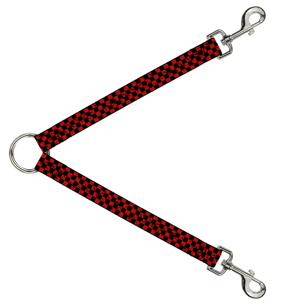 Dog Leash Splitter - Checker Weathered Black/Red Dog Leash Splitters Buckle-Down   