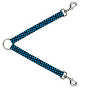 Dog Leash Splitter - Checker Weathered Black/Turquoise Dog Leash Splitters Buckle-Down   