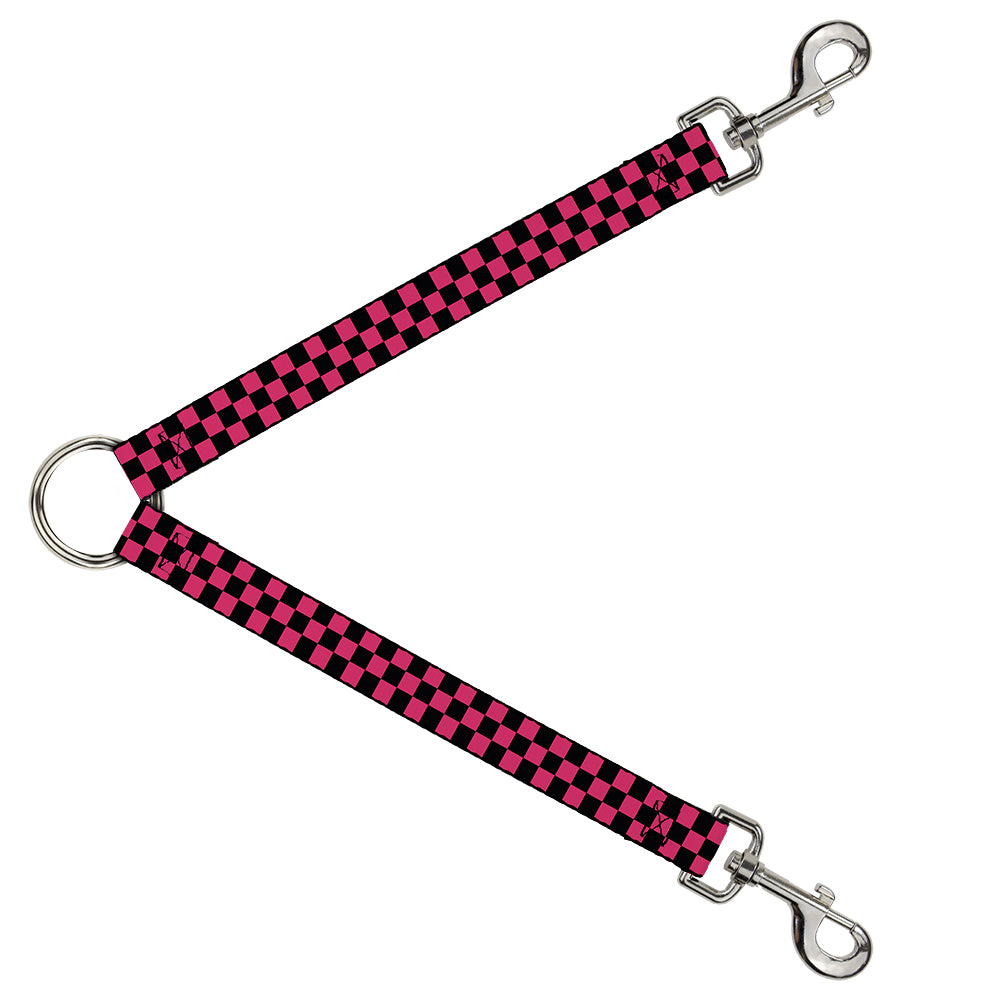 Dog Leash Splitter - Checker Black/Honeysuckle Red Dog Leash Splitters Buckle-Down   
