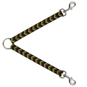 Dog Leash Splitter - Chevron Weave Black/Rasta Dog Leash Splitters Buckle-Down   