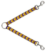 Dog Leash Splitter - Chevron Weave Gold/Purple/White Dog Leash Splitters Buckle-Down   
