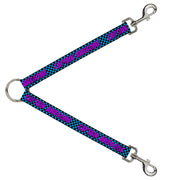 Dog Leash Splitter - CAPTAIN AWESOME Turquoise Checker/Fuchsia Dog Leash Splitters Buckle-Down   