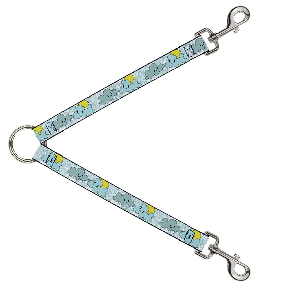 Dog Leash Splitter - Cloudy Skies Rain Clouds White/Blues Dog Leash Splitters Buckle-Down   