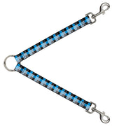 Dog Leash Splitter - Checker Mosaic Blue Dog Leash Splitters Buckle-Down   