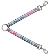 Dog Leash Splitter - Checker & Stripe Skulls Gradient Blue/Fuchsia Dog Leash Splitters Buckle-Down   