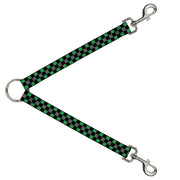 Dog Leash Splitter - Checker Black/Gray/2 Green Dog Leash Splitters Buckle-Down   