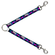 Dog Leash Splitter - Crown Princess Oval Black/Turquoise Dog Leash Splitters Buckle-Down   