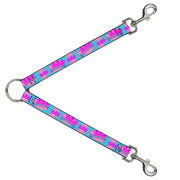 Dog Leash Splitter - Crown Princess Oval Pink/Turquoise Dog Leash Splitters Buckle-Down   